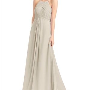 Azazie Taupe Chiffon Ginger Bridesmaid size A10